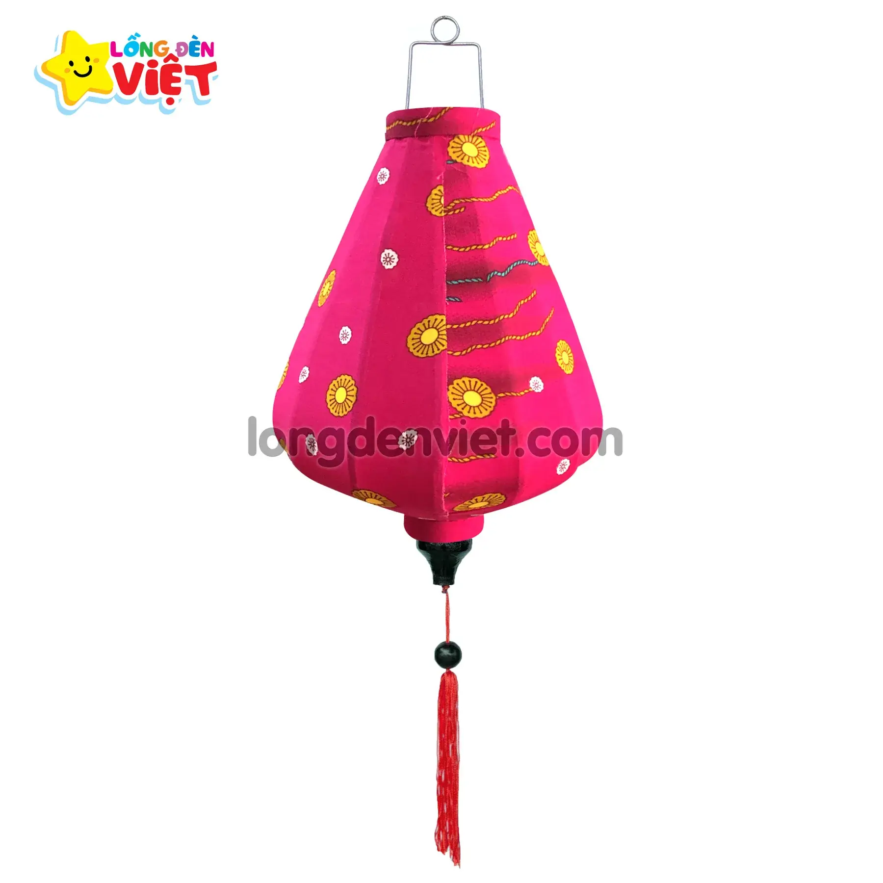 Lồng đèn Hội An Vải Hoa 16 Lồng đèn Hội An Vải Hoa 16 — đèn lồng gỗ Việt Nam | LongDenViet