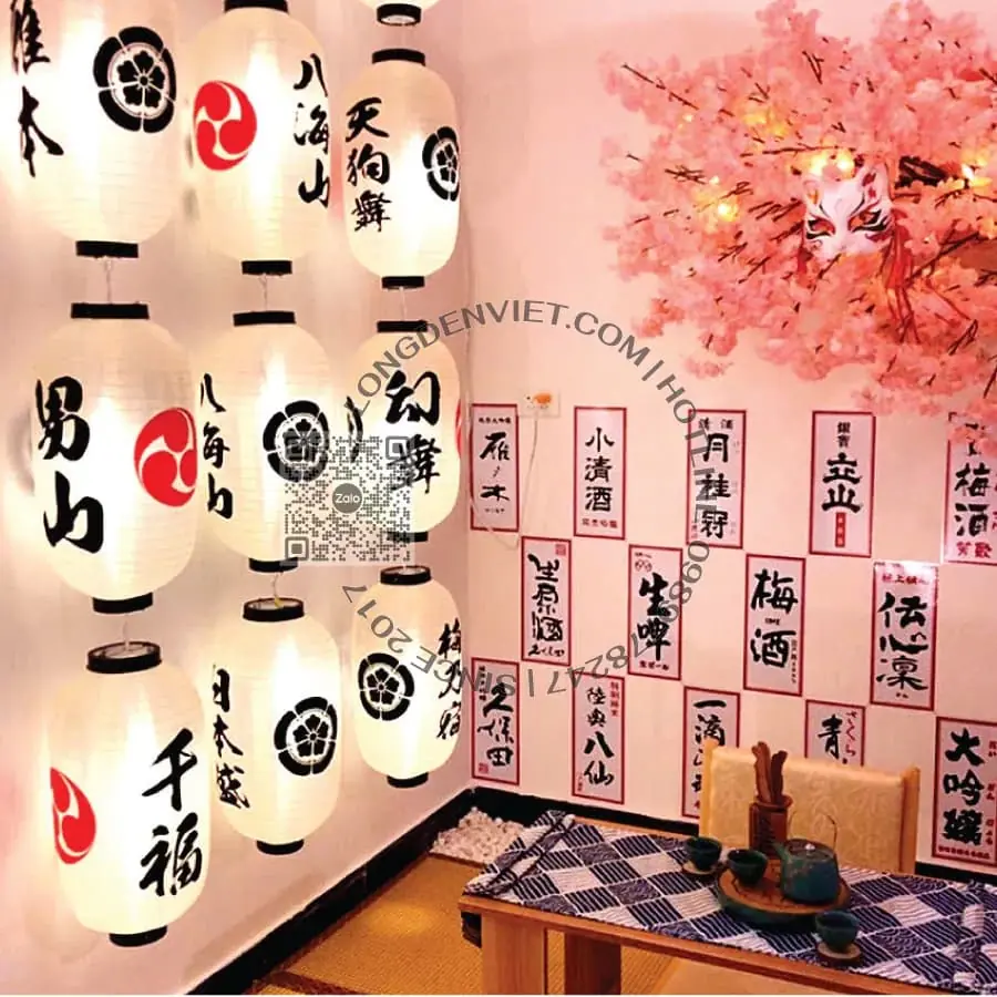 Đèn vải dù kiểu Nhật Bản in chữ MS03 (6 cái) Đèn vải dù kiểu Nhật Bản in chữ MS03 (6 cái) — đèn lồng thủ công Việt Nam | LongDenViet