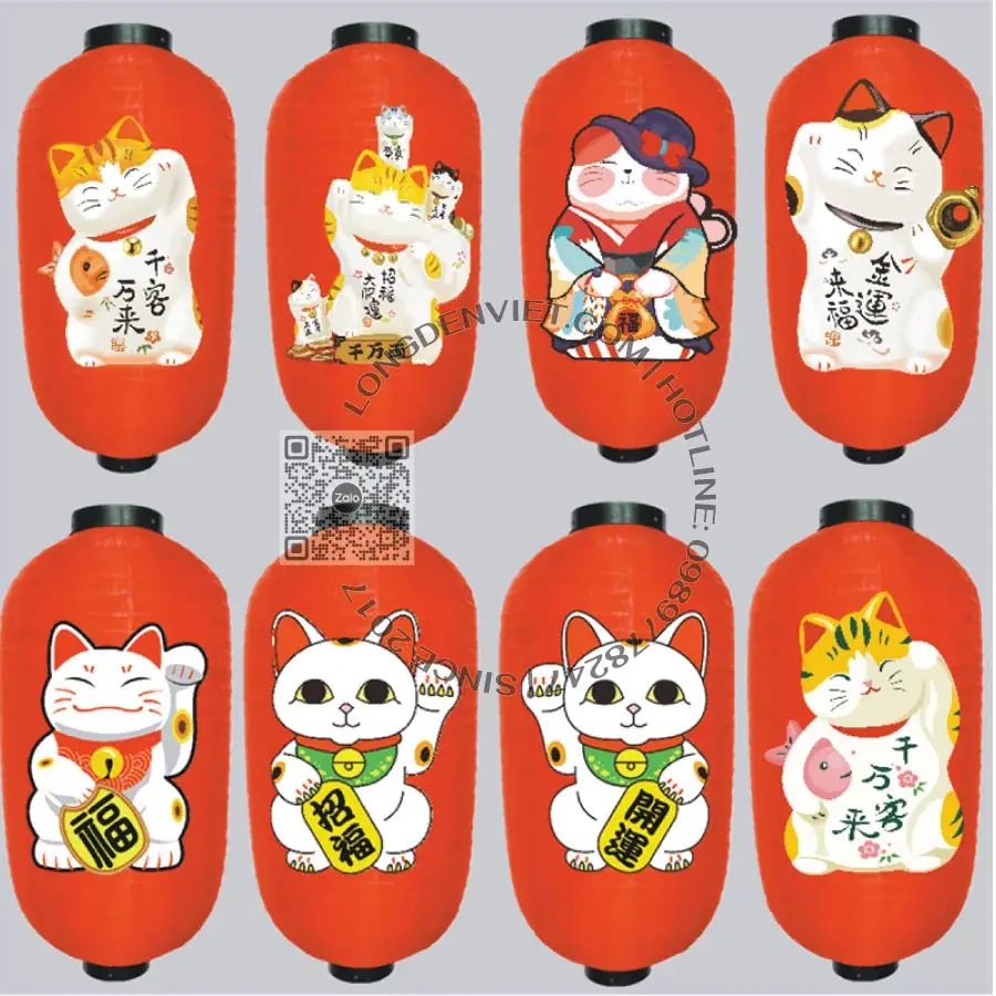 Đèn vải dù kiểu Nhật Bản in chữ MS09 Đèn vải dù kiểu Nhật Bản in chữ MS09 — đèn lồng thủ công Việt Nam | LongDenViet