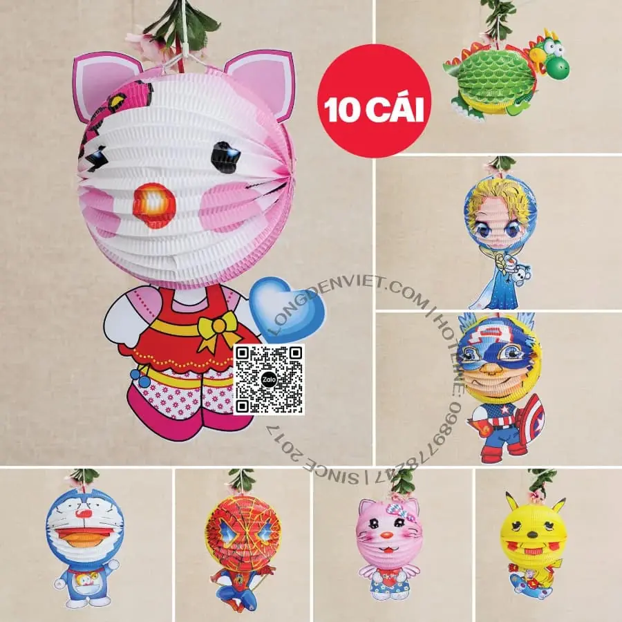 Đèn giấy thú trung 17cm đủ mẫu 10 cái Đèn giấy thú trung 17cm đủ mẫu 10 cái — đèn lồng thủ công Việt Nam | LongDenViet