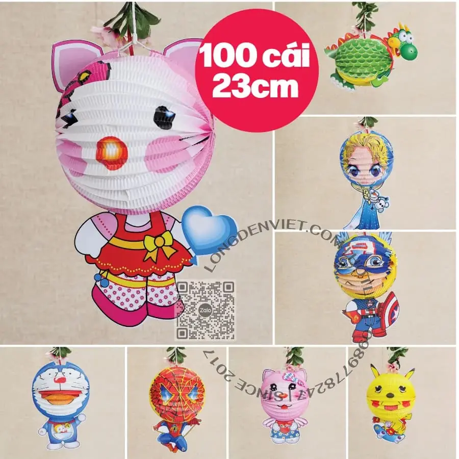 Đèn giấy thú lớn 23cm đủ mẫu 100 cái Đèn giấy thú lớn 23cm đủ mẫu 100 cái — đèn lồng thủ công Việt Nam | LongDenViet