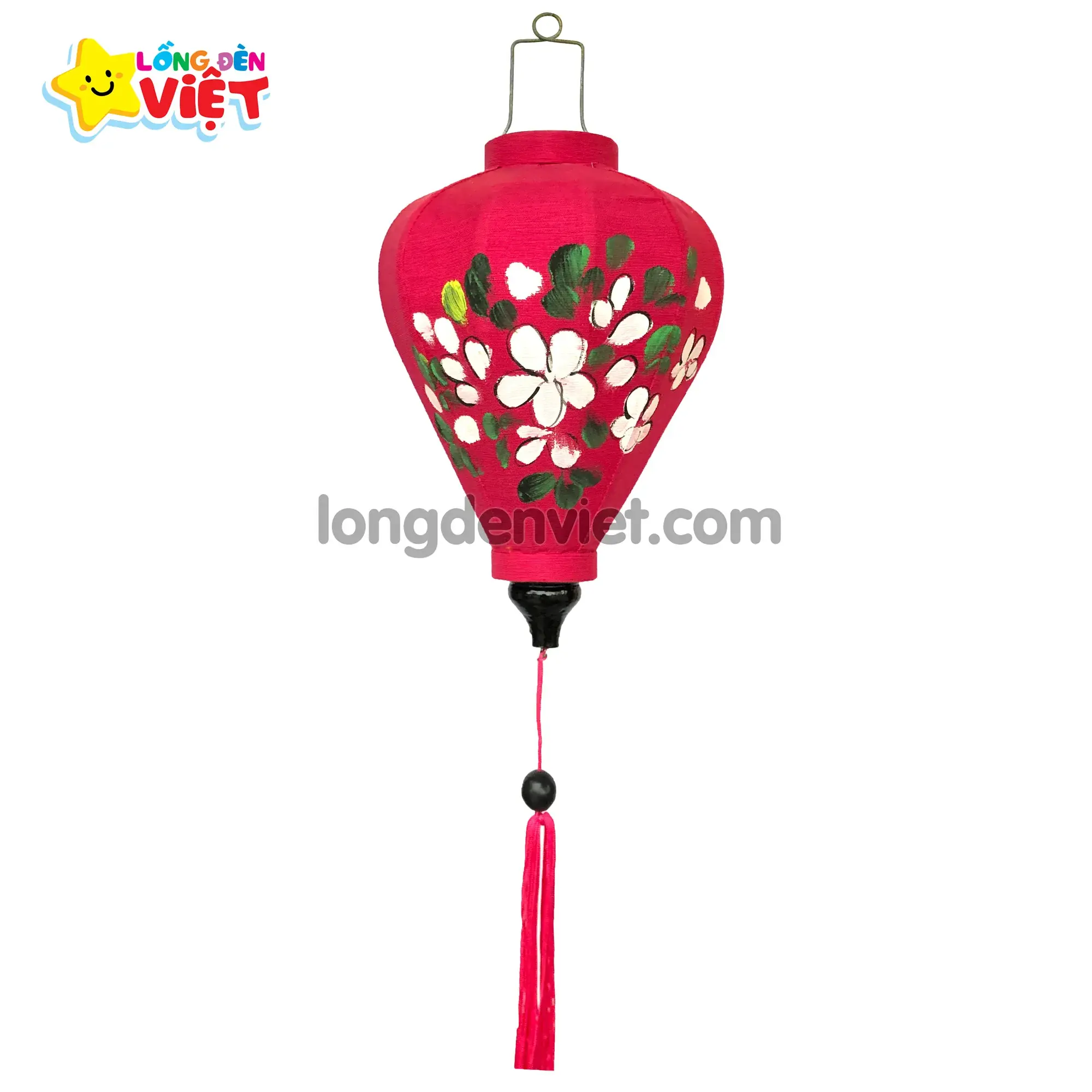 Lồng đèn Hội An vẽ Hoa V02 Lồng đèn Hội An vẽ Hoa V02 — đèn lồng gỗ Việt Nam | LongDenViet