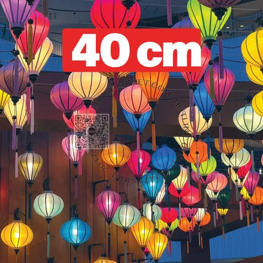 Bộ 10 cái đèn tre vải lụa kiểu tròn t…