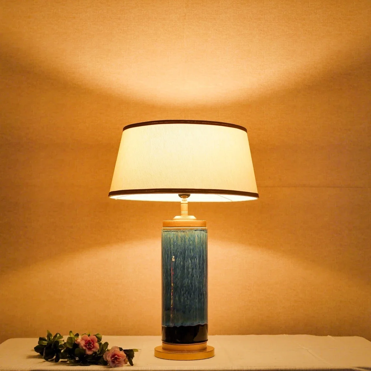 Đèn Bàn Gốm Xanh Vân Nứt Men Loang Ch… — góc nhìn thứ 2