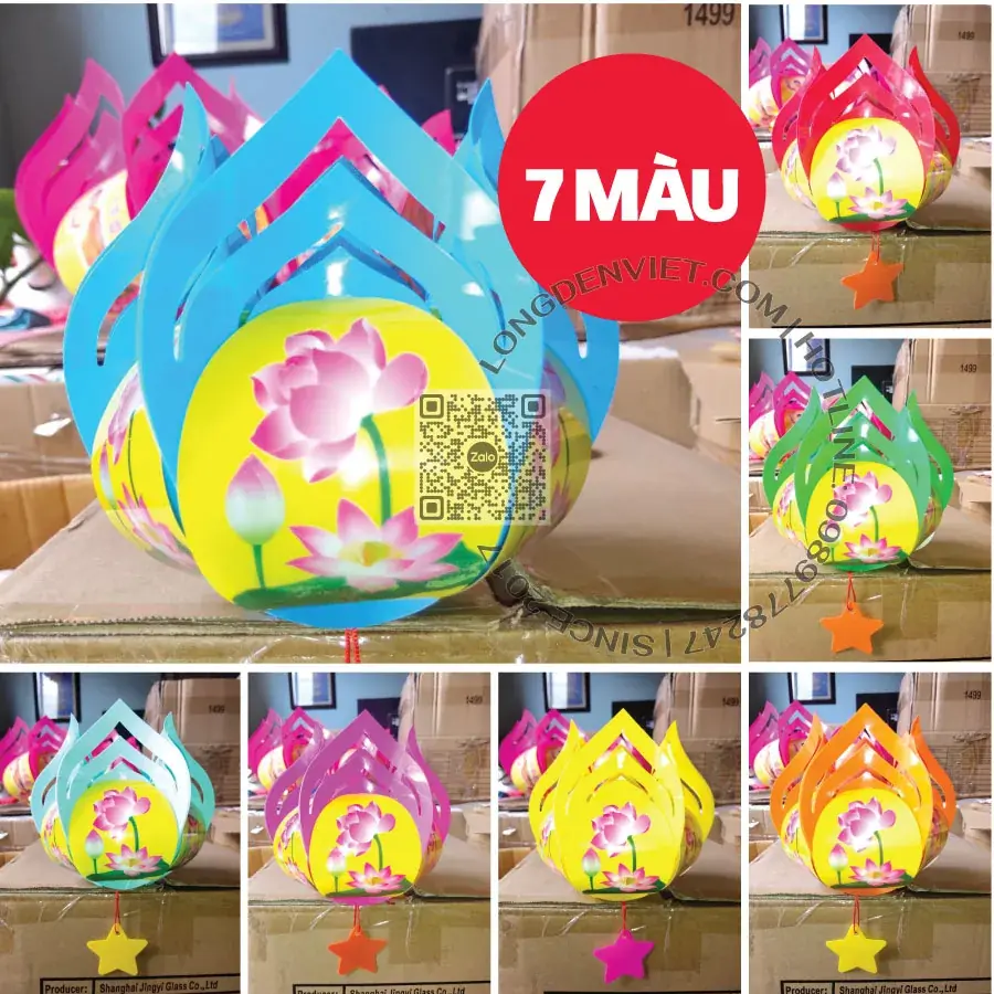 Đèn nhựa in bông sen MS01 Đèn nhựa in bông sen MS01 — đèn lồng thủ công Việt Nam | LongDenViet
