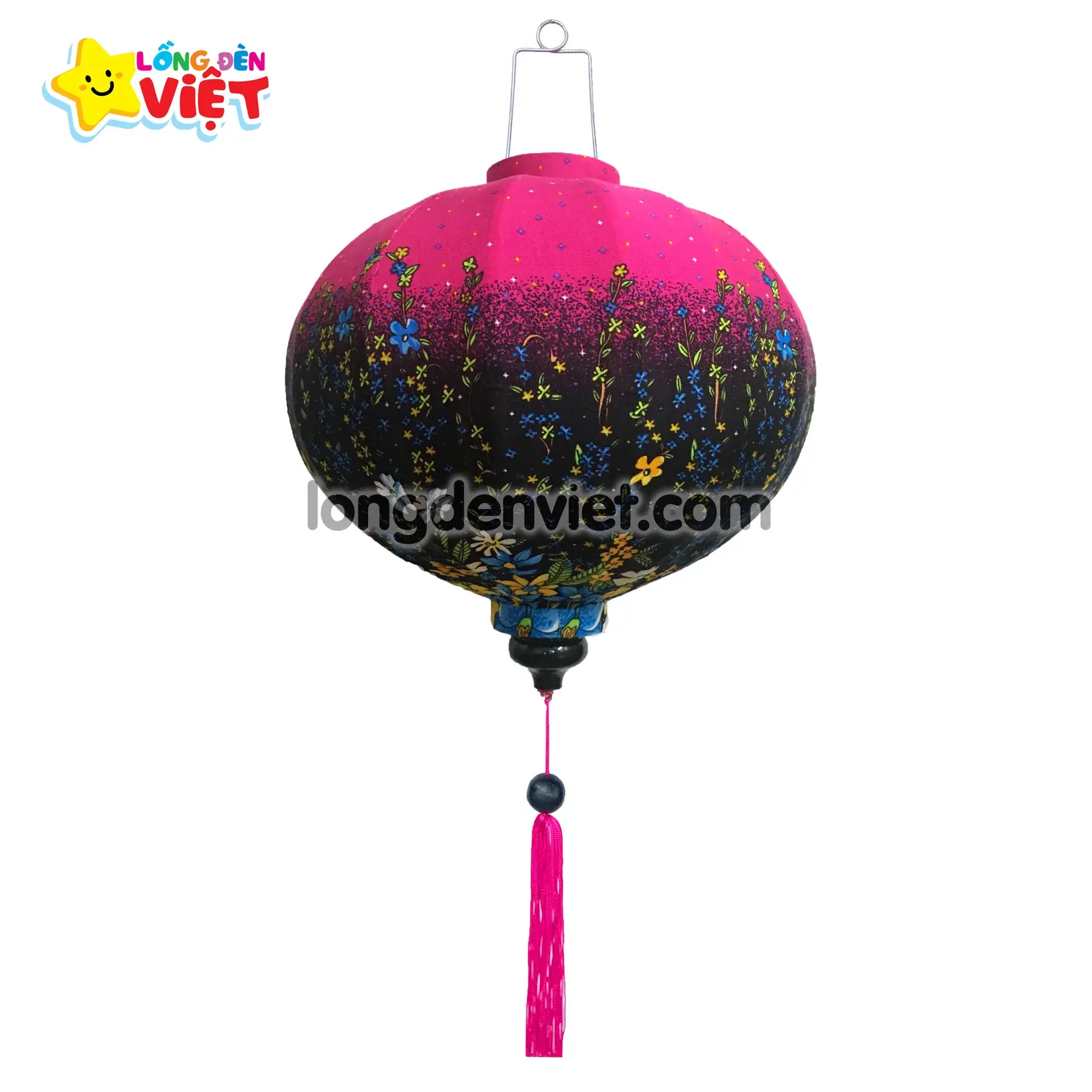 Lồng đèn Hội An Vải Hoa 03 Lồng đèn Hội An Vải Hoa 03 — đèn lồng gỗ Việt Nam | LongDenViet