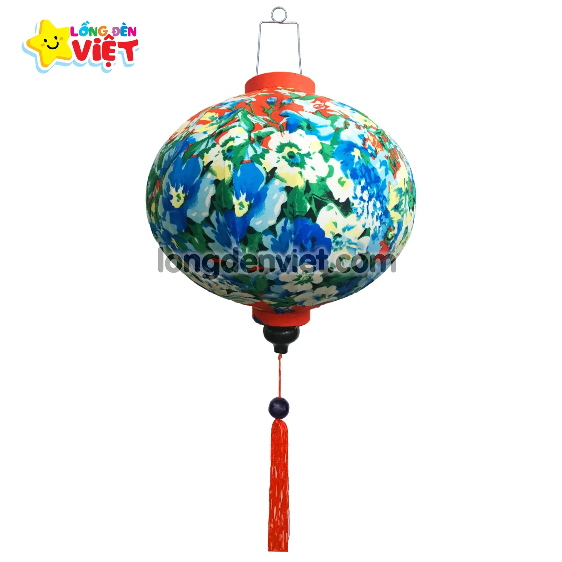 Lồng đèn Hội An Vải Hoa 08 Lồng đèn Hội An Vải Hoa 08 — đèn lồng gỗ Việt Nam | LongDenViet