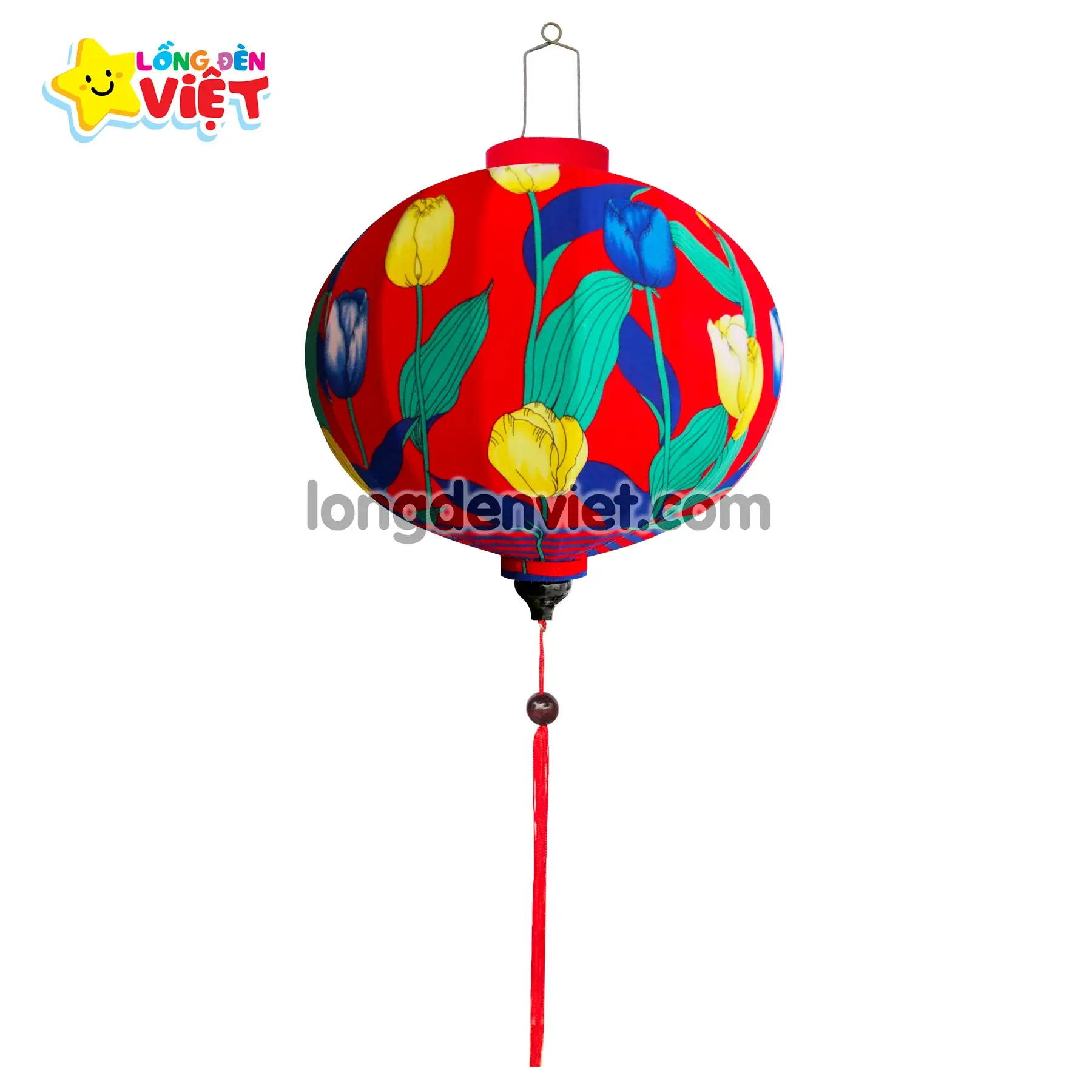 Lồng đèn Hội An Vải Hoa 01 Lồng đèn Hội An Vải Hoa 01 — đèn lồng gỗ Việt Nam | LongDenViet