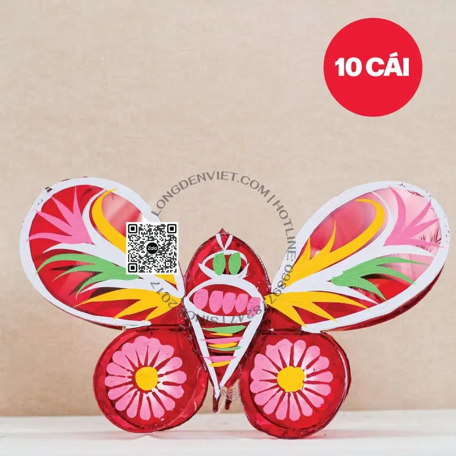 Đèn giấy kiếng bướm đỏ 40cm 10 cái Đèn giấy kiếng bướm đỏ 40cm 10 cái — lồng đèn giá rẻ Việt Nam | LongDenViet