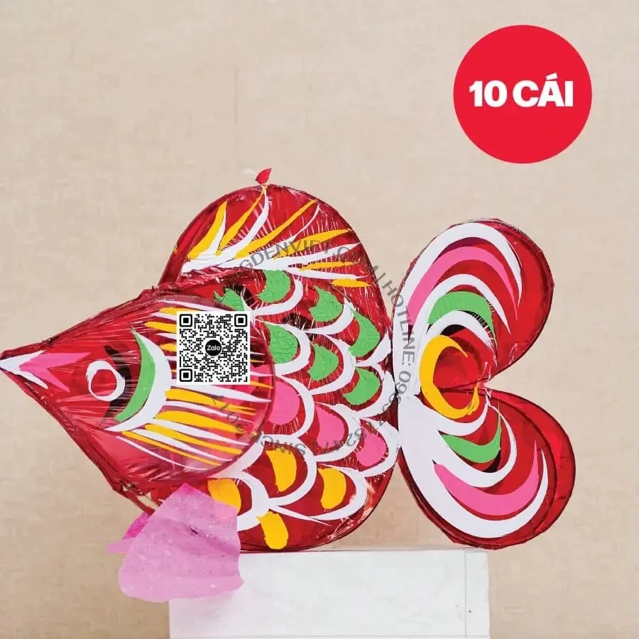 Đèn giấy kiếng cá đỏ 40cm 10 cái Đèn giấy kiếng cá đỏ 40cm 10 cái — đèn vẽ tranh Việt Nam | LongDenViet