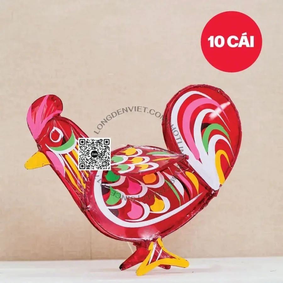 Đèn giấy kiếng gà đỏ 40cm 10 cái Đèn giấy kiếng gà đỏ 40cm 10 cái — đèn vẽ tranh Việt Nam | LongDenViet