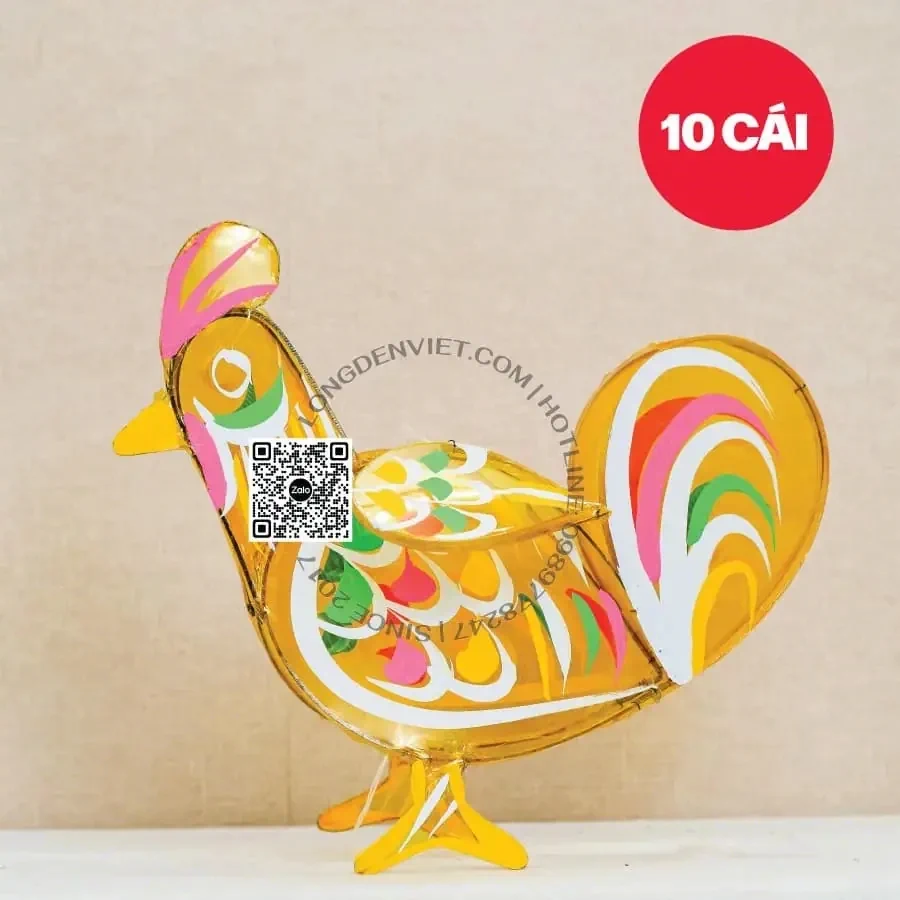 Đèn giấy kiếng gà vàng 40cm 10 cái Đèn giấy kiếng gà vàng 40cm 10 cái — đèn vẽ tranh Việt Nam | LongDenViet