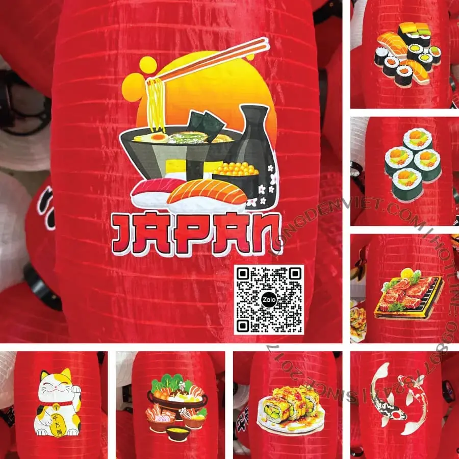 Đèn kiểu Nhật Bản hoạ tiết MS14 Đèn kiểu Nhật Bản hoạ tiết MS14 — đèn lồng thủ công Việt Nam | LongDenViet