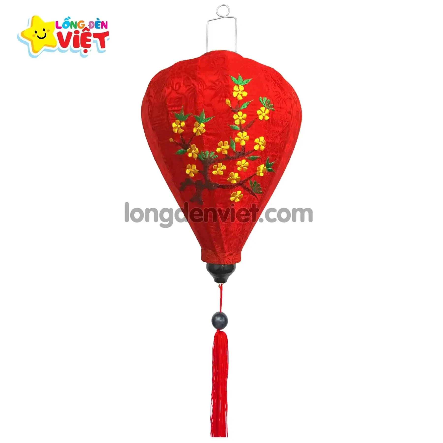 Lồng đèn thêu Hoa Mai TH13 — đèn lồng Tết Việt Nam | LongDenViet
