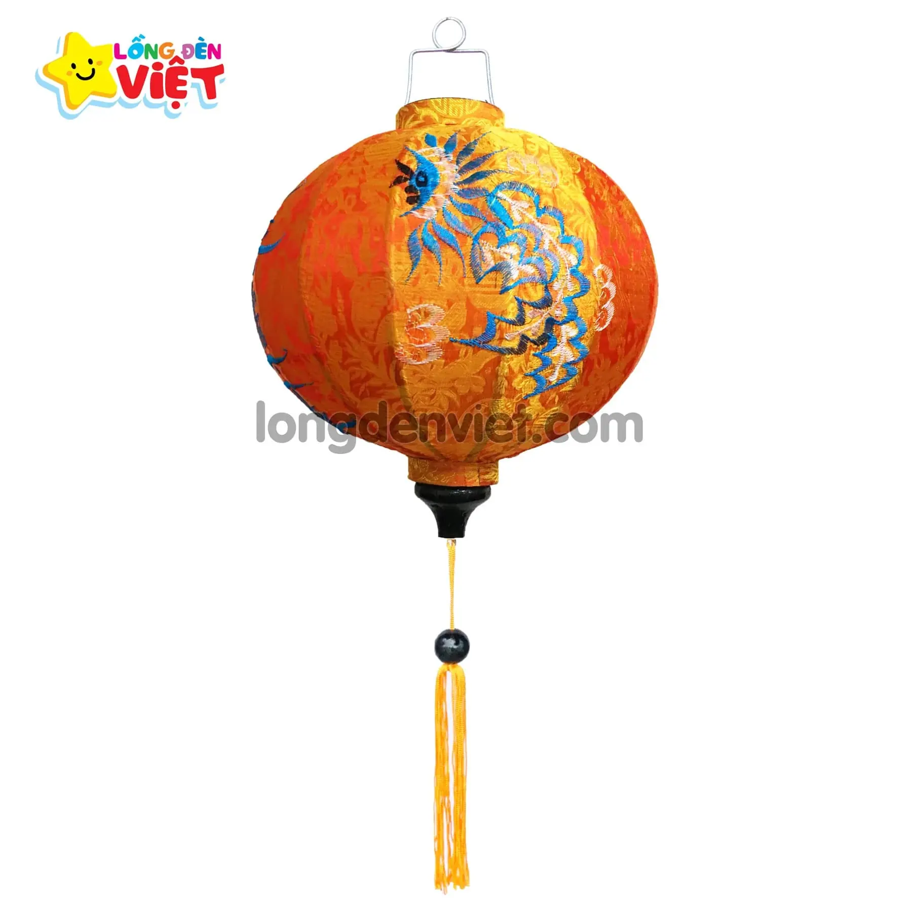 Lồng đèn thêu Rồng TH10 Lồng đèn thêu Rồng TH10 — đèn lồng gỗ Việt Nam | LongDenViet