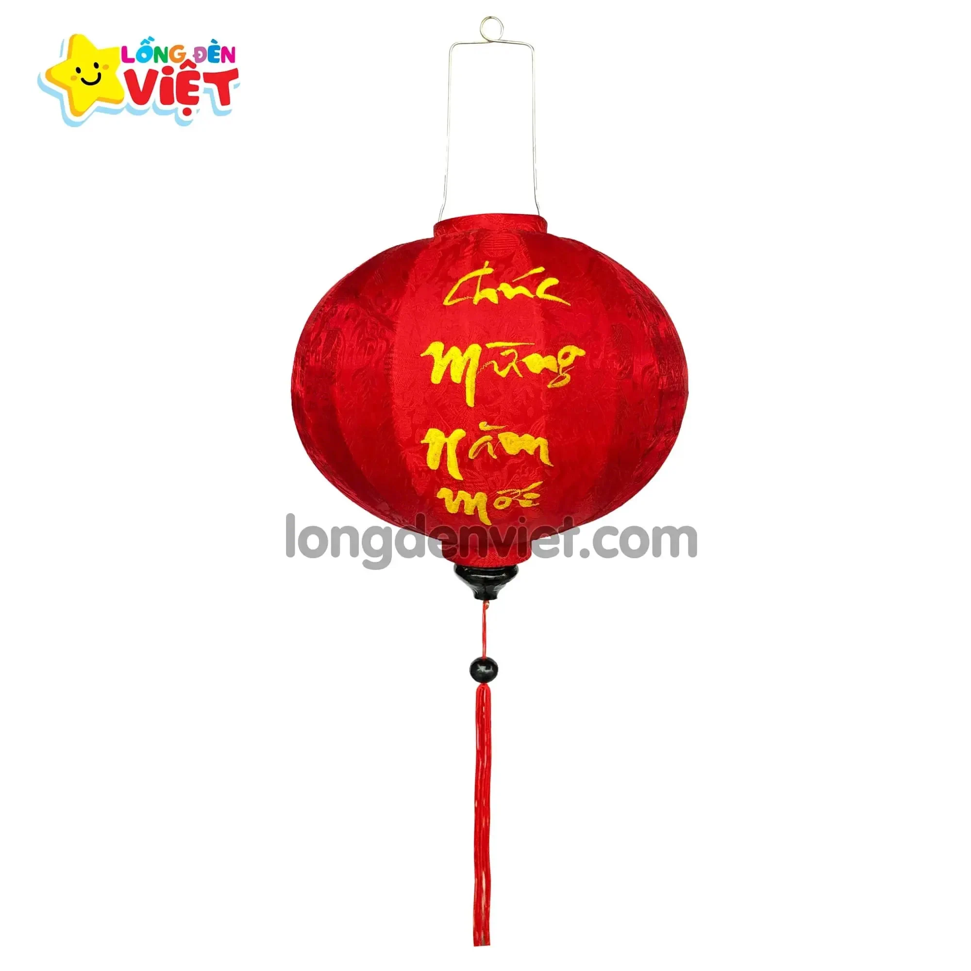Lồng đèn thêu Chúc Mừng Năm Mới TH03 — đèn lồng Tết Việt Nam | LongDenViet
