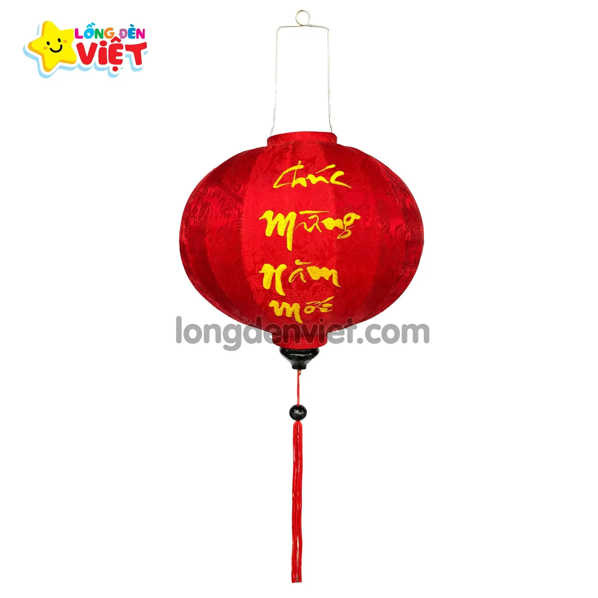 Lồng đèn thêu Chúc Mừng Năm Mới TH03 Lồng đèn thêu Chúc Mừng Năm Mới TH03 — đèn lồng gỗ Việt Nam | LongDenViet