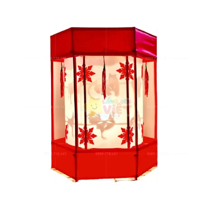 Đèn Kéo Quân Tre Bọc Vải 30cm — đèn trung thu Việt Nam | LongDenViet