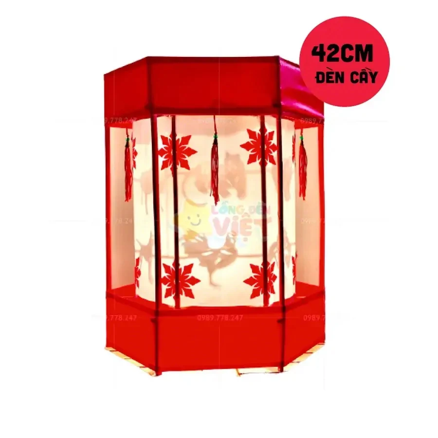 Đèn Kéo Quân Tre Bọc Vải 42cm — đèn trung thu Việt Nam | LongDenViet