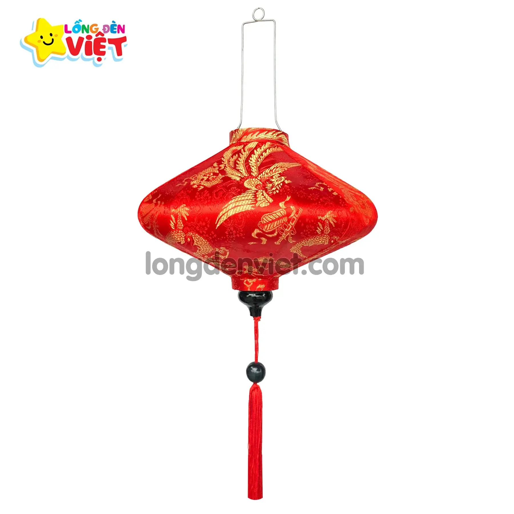 Lồng đèn Đĩa Bay vải Rồng Phụng Lồng đèn Đĩa Bay vải Rồng Phụng — đèn lồng gỗ Việt Nam | LongDenViet