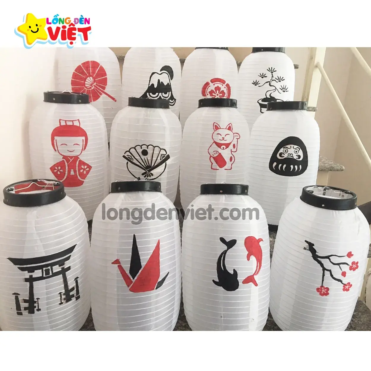 Lồng đèn kiểu nhật Vẽ hình V14 Lồng đèn kiểu nhật Vẽ hình V14 — đèn khách sạn Việt Nam | LongDenViet