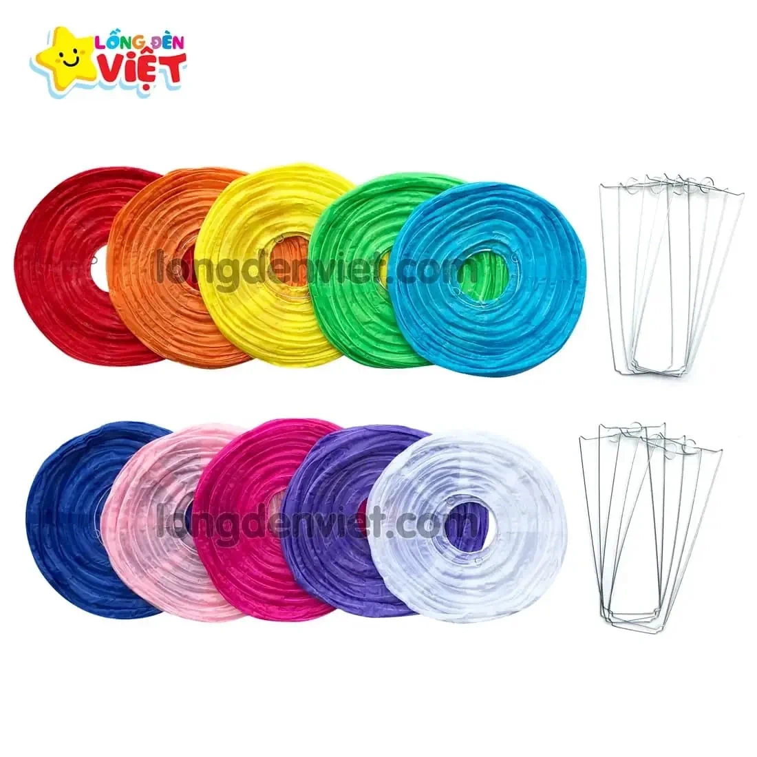 Lồng đèn vải tròn Xanh lá Lồng đèn vải tròn Xanh lá — đèn tròn 10 màu Việt Nam | LongDenViet